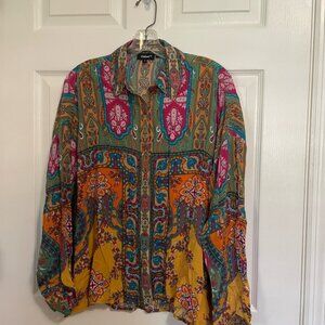 Tolani Multicolor Paisley Blouse